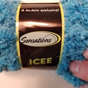 Sensations Icee Chenille Bulky Yarn, Vintage 2005, Color Aqua Blue